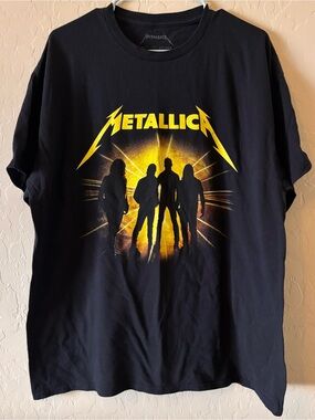 Metallica Men’s Black Short Sleeve Graphic Tee - Yellow Front Print
